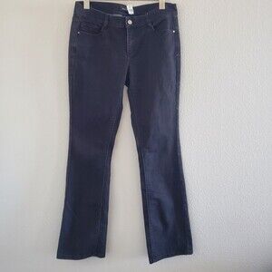 White House Black Market Jeans 8 Black Sleek Bootcut Embroidered Western Boho